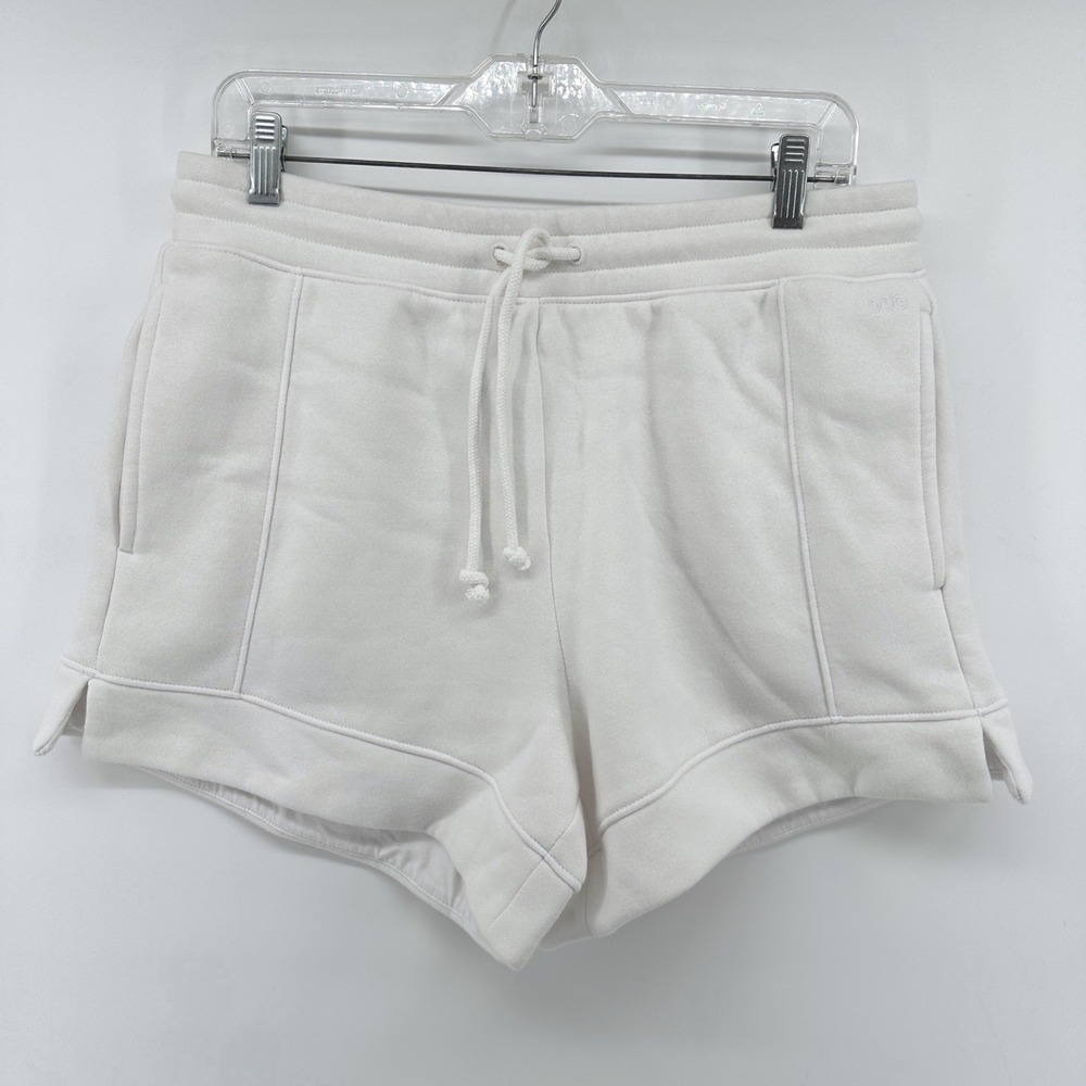 DSG Classic Fleece Mid-Rise Shorts Pure White DAW15405 Womens Size M NWT